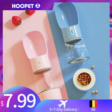 Load image into Gallery viewer, HOOPET Pet Dog Water Bottle Feeder Bowl Portable Water Food Bottle Pets Outdoor Travel Drinking Dog Bowls Water Bowl for Dogs
